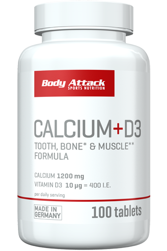 Body Attack Calcium + D3 - 100 Tabs