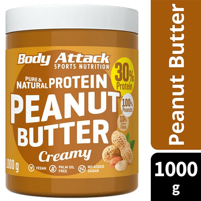 Body attack. G100 Peanut Butter. Peanuttbutter crunchy creamy. Attacker 1000.