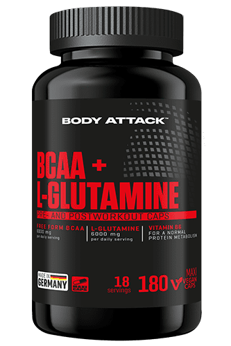 Body Attack BCAA + Glutamine 12000 - 180 Caps
