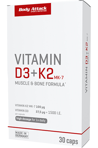 Body Attack Vitamin D3 + K2 - 30 Caps