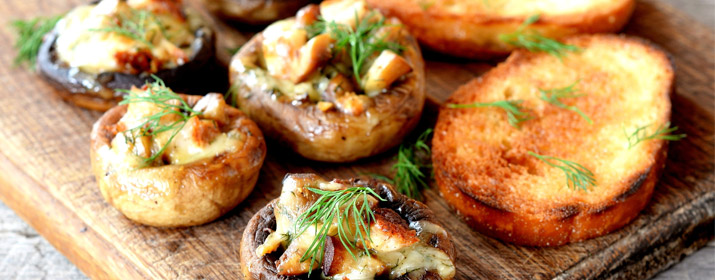 Gefüllte Champignons mit Pute
